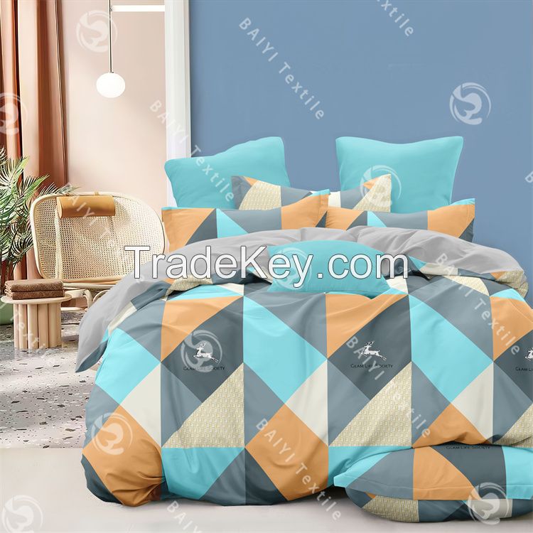 100% Polyester Disperse Printed Twill Plain Woven Bedding Set For Home Usage