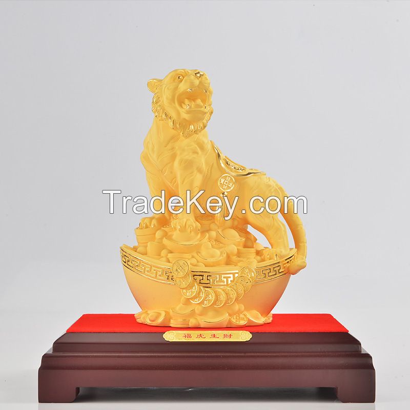 Velvet sand gold crafts, good luck and wealth(Tiger)