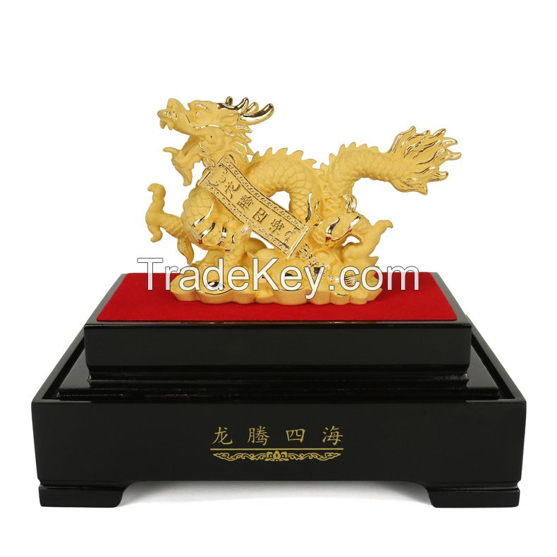 Velvet Sand Gold Crafts Chinese Dragon