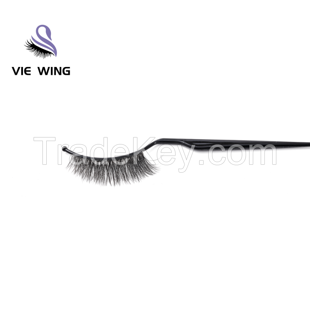 Private label eye lash Natural thin band human hair lashes full strip silk clean band human hair false eyelash