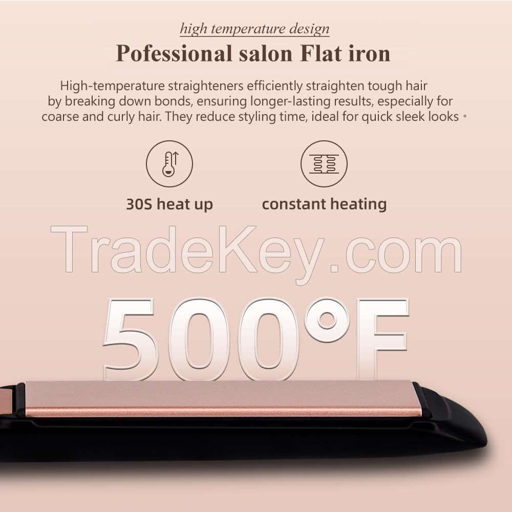 Multi-Functional 2-in-1 Hair Straightener - Curl &amp;amp; Straighten, 3-Second Instant Heat-Up, Long-Lasting Styling