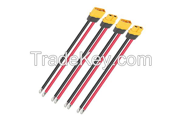 2Pairs XT60H Plug Pitail Male Female Connector With Sheath Housing Connector With 100mm 12AWG Silicon Wire For RC Lipo Battery FPV Drone