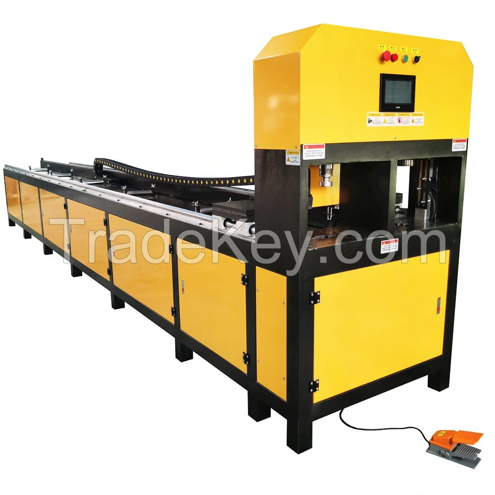 Two Workstations CNC Pipe Hole Punching Machine