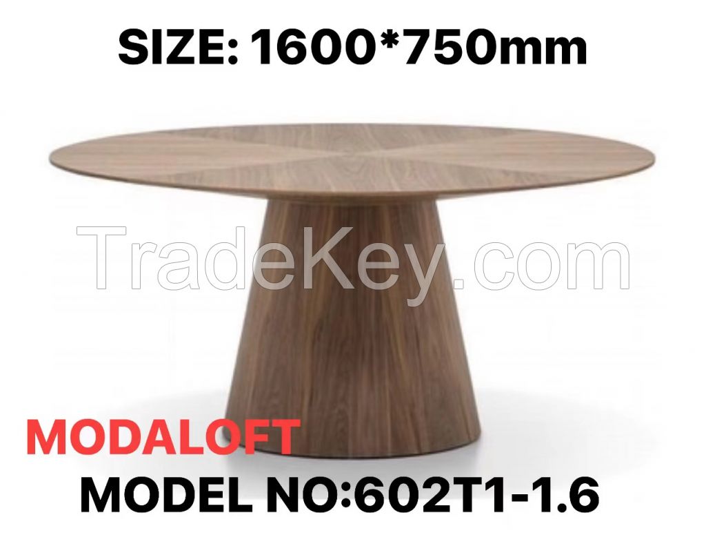 Wholesale Fashion modaloftÃÂ Factory supply dining room furniture walnut veneer round pedestal dining table