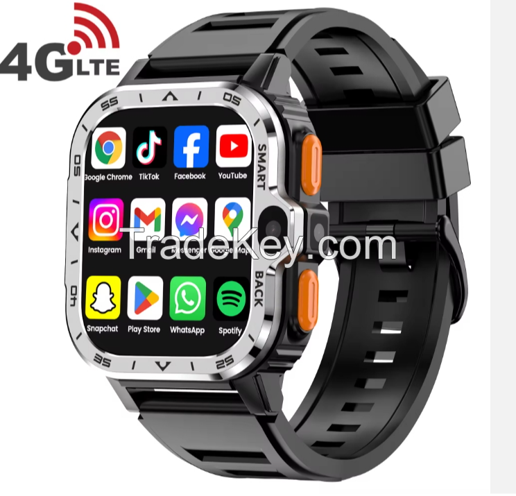 KGP 4G Sim Card Android Smartwatch 5G GPS WIFI S8 Ultra S9 Dual Camera hombre 2024 Women Men Fashion Black PGD Smart Watch