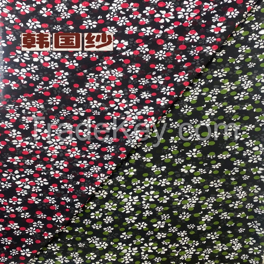 Factory custom high quality flat printed chiffon fabric custom pattern 100% polyester light fashion fabrics