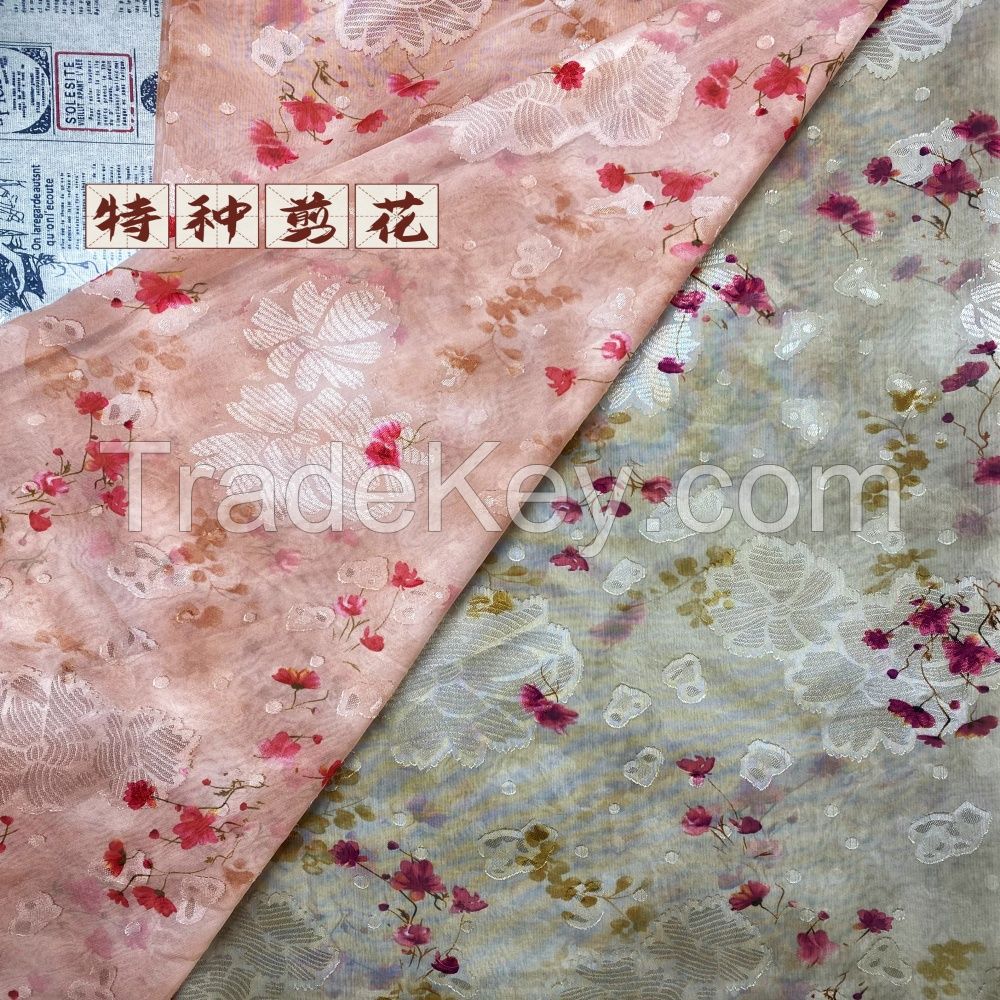 Factory custom high quality flat printed chiffon fabric custom pattern 100% polyester light fashion fabrics