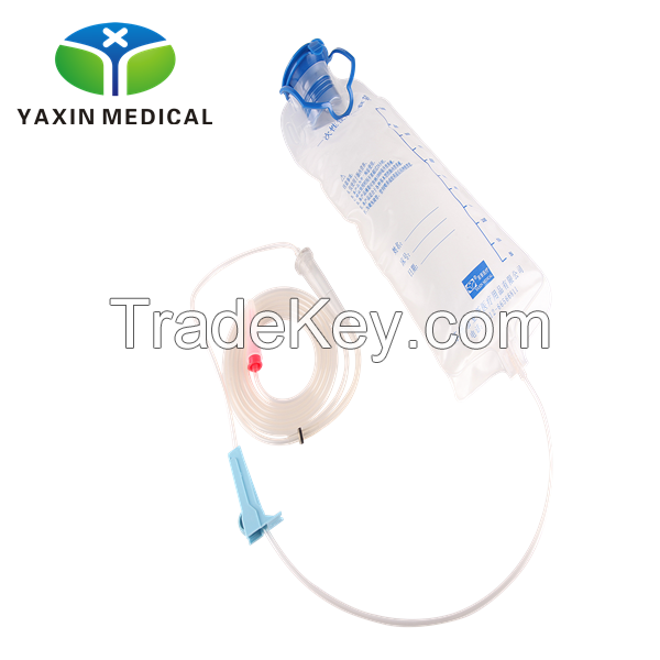 China Yaxin Medical Pump gravity enteral feeding bag with tubing enteral formula