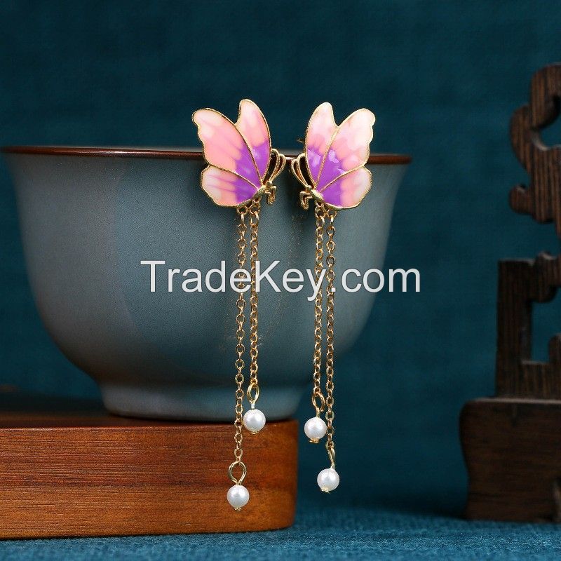 Enamel craft earrings