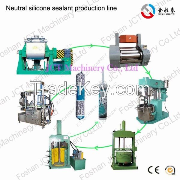 Fully Automatic Neutral RTV Glass Cement Silicone Sealant Production Line Mixing Machine Three Shaft Dispersing Mixer