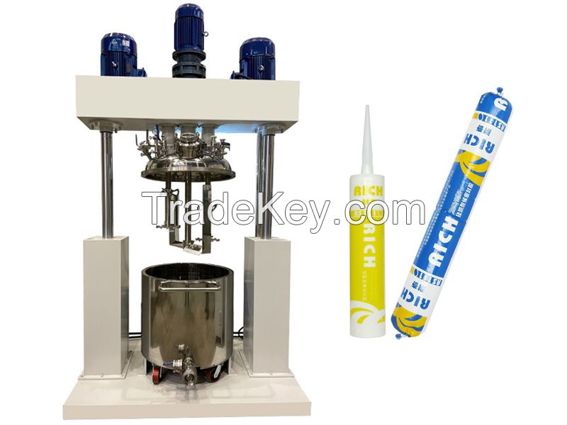 CE Acidic  Neutral Silicone Sealant Production Line Triple Shaft Mixer Dispersing Mixer Low Price