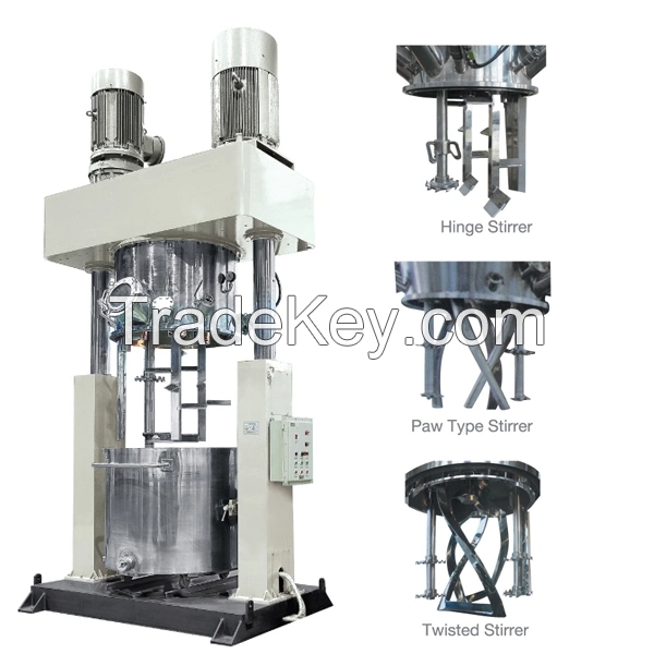 Laboratory 5L Dual Shaft Mixer Thick Paste Vacuum Double Planetary Mixer For High Viscosity Liquid