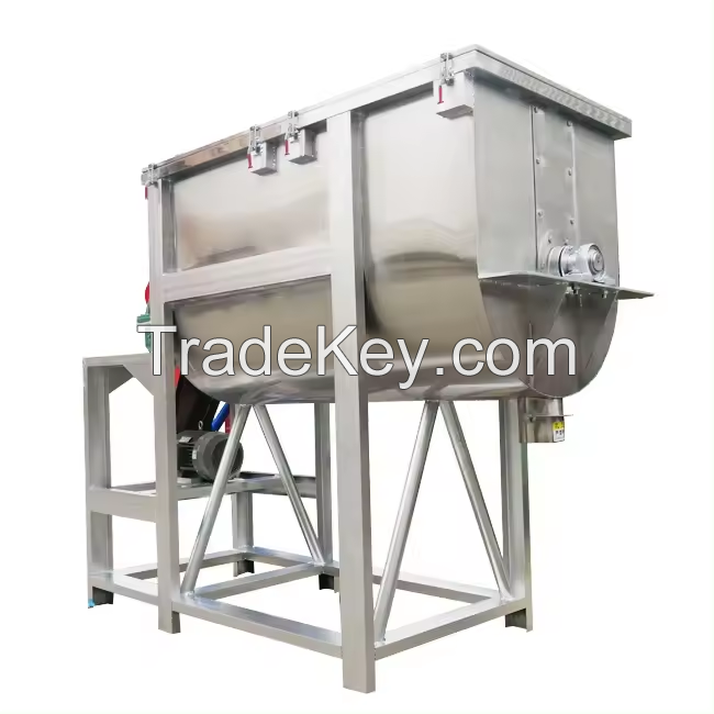 Horizontal Dry Powder Chemical Food Mixing Equipment Ribbon Blender Double Screw Belt Mixer