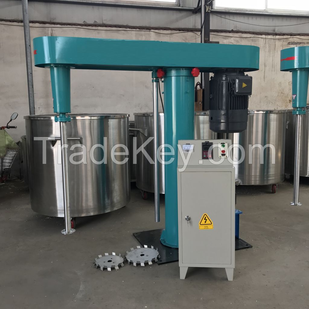 1000L Capacity Hydraulic Lifting High Speed Dispersing Mixer Machine With Wall Scrapers