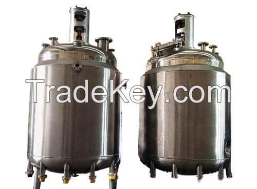 800L Factory Price Jacket Heating Agitated Mixing Pressure Vessel Tank Jacketed Reactor For Resin Product