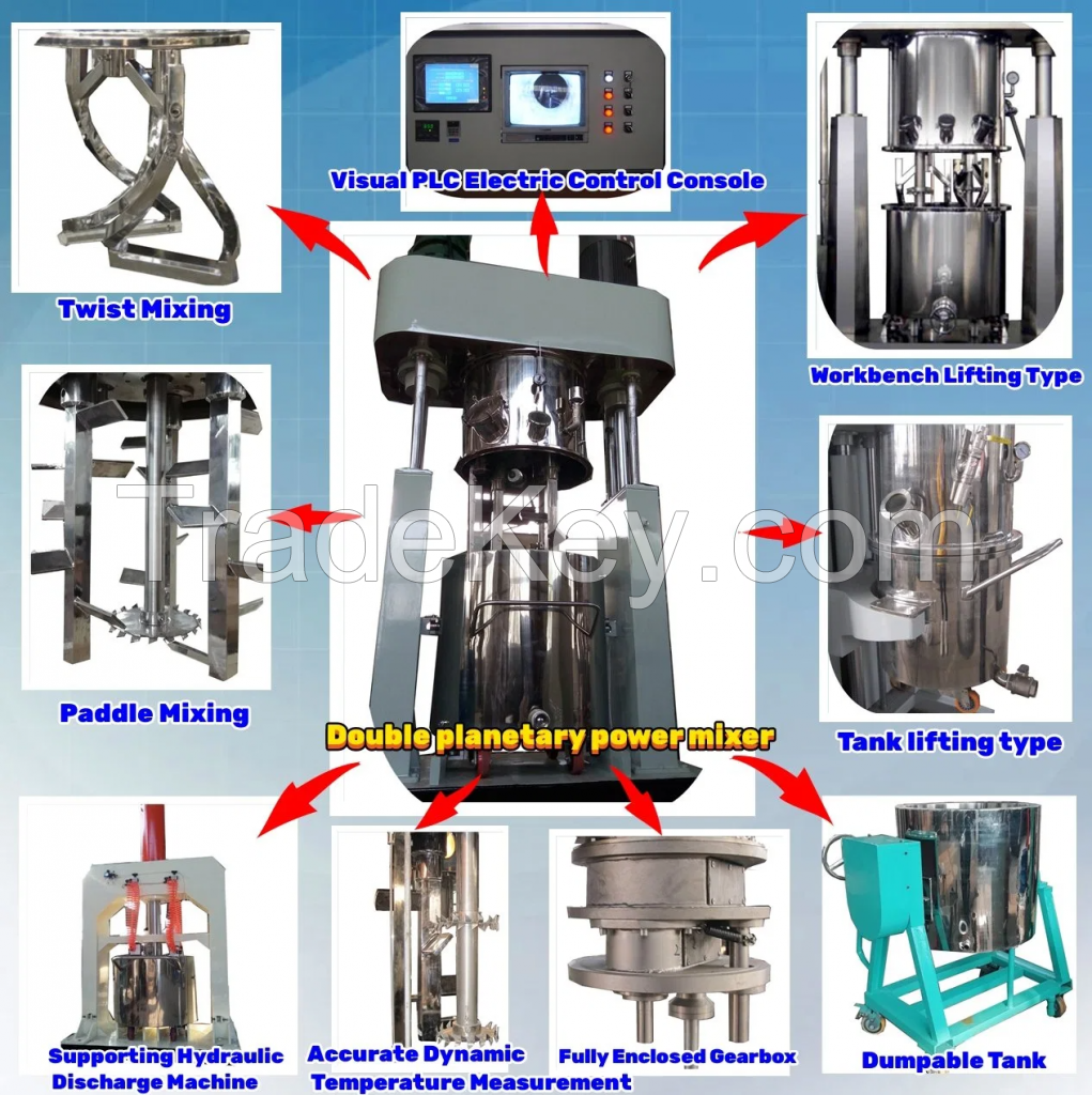 CE Lithium Anode Slurry Production Double Planetary Mixer For Lithium Battery