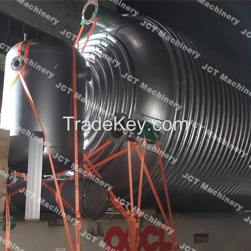 80000L Half Pipe External Coil Reactor Stainless Steel High Pressure Mixing Vessel with Vacuum System and Condenser