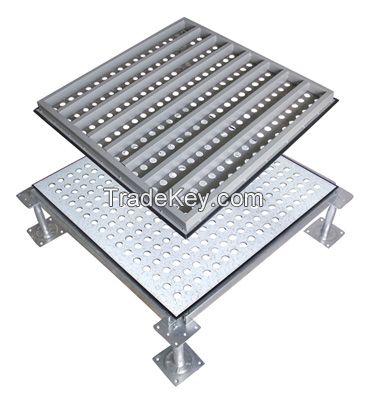 Steel Perforated Raised Access Floor for Banks, Telecommunication Centers, Smart Offices, Computer Rooms, Areas of High Humidity