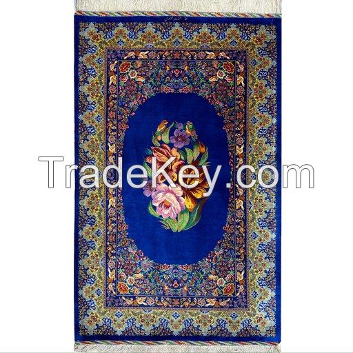 Authentic Iranian Hand-woven Silk Carpet - Fine Weave