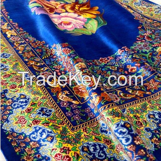 Authentic Iranian Hand-Woven Silk Carpet - Fine Weave