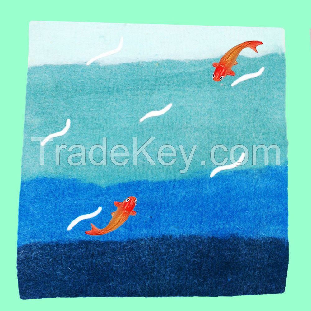 Wool Felt Sea Play Rug (80x50cm)