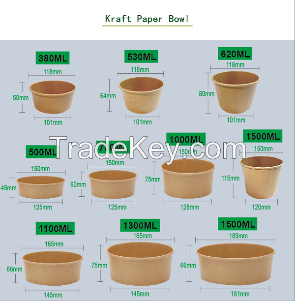 Kraft paper salad bowls