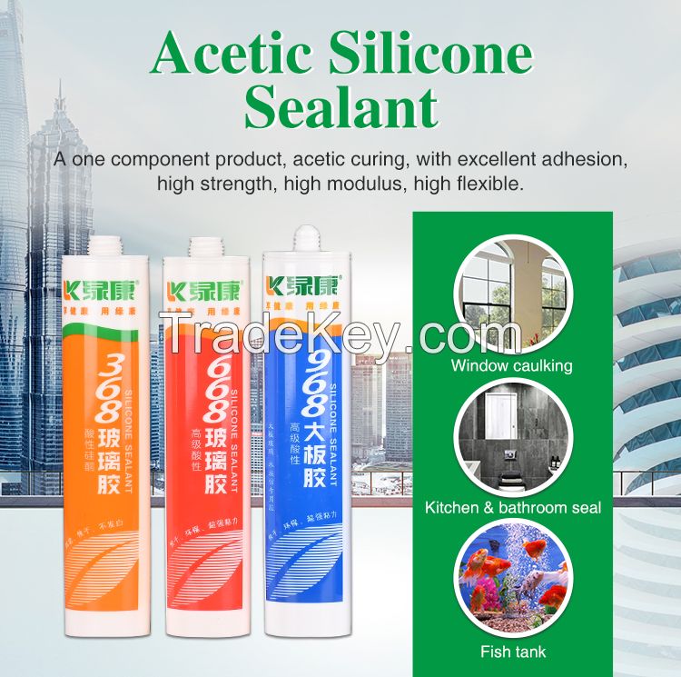 Acid silicone glass glue sealant dry quickly waterproof transparent for glass and door