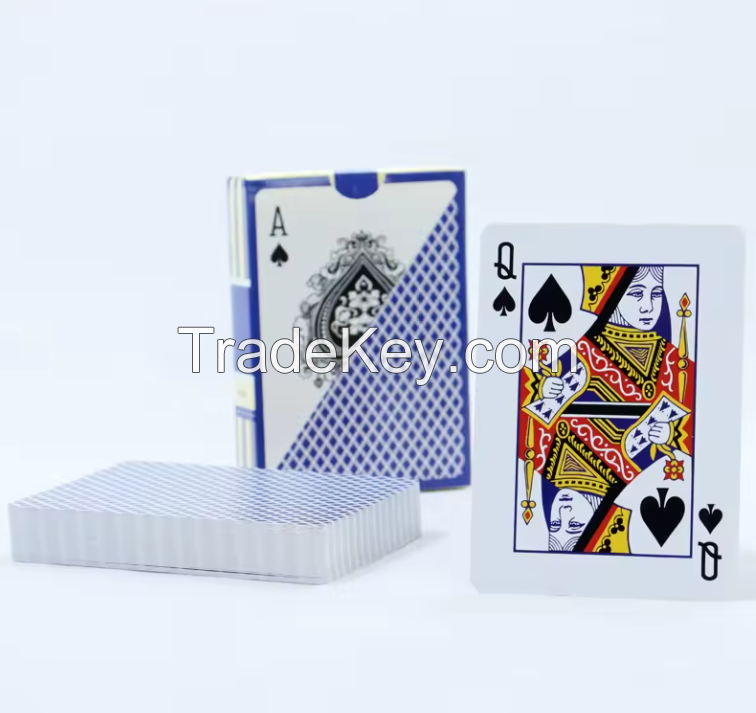 Custom printed premium plastic big character waterproof poker playing card printing make pvc anti break durable playing cards