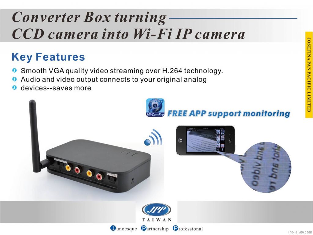 Wi-Fi converter box, up to 3 users access camera simultaneously