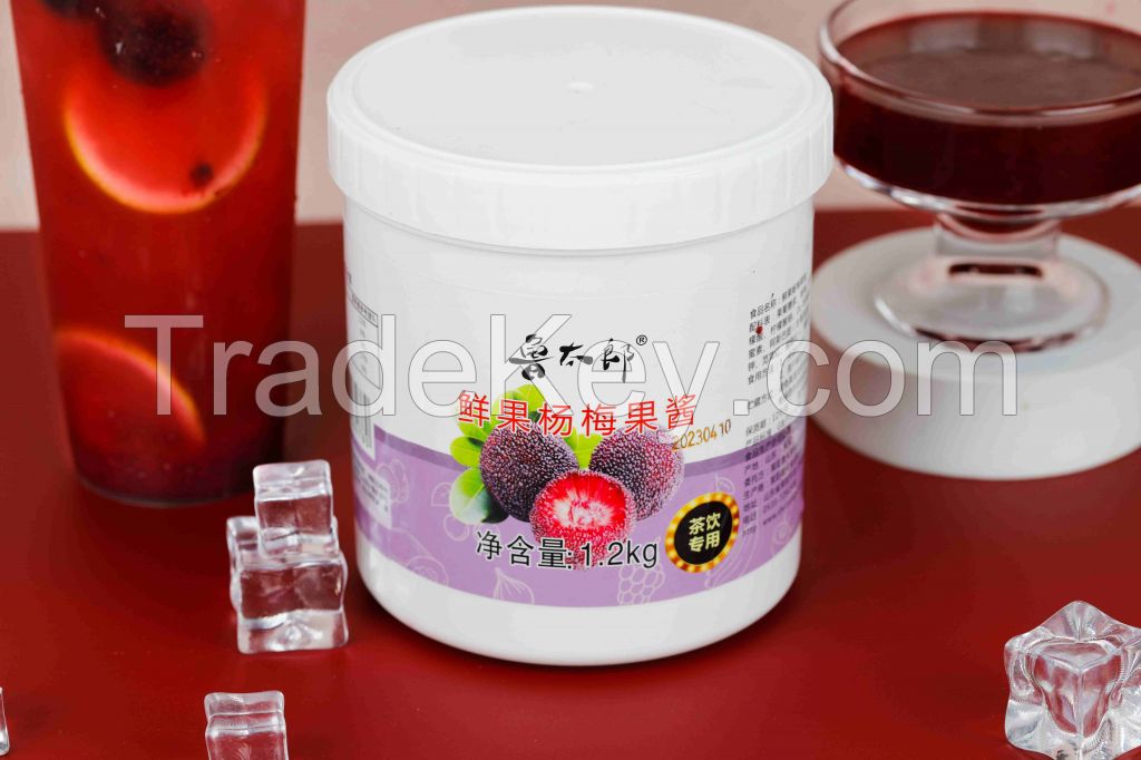 Waxberry Fruit Jam 1.2kg bottles for Drinks Beverage OEM Factory Available Bubble Tea And Milk Tea Pulp Jam