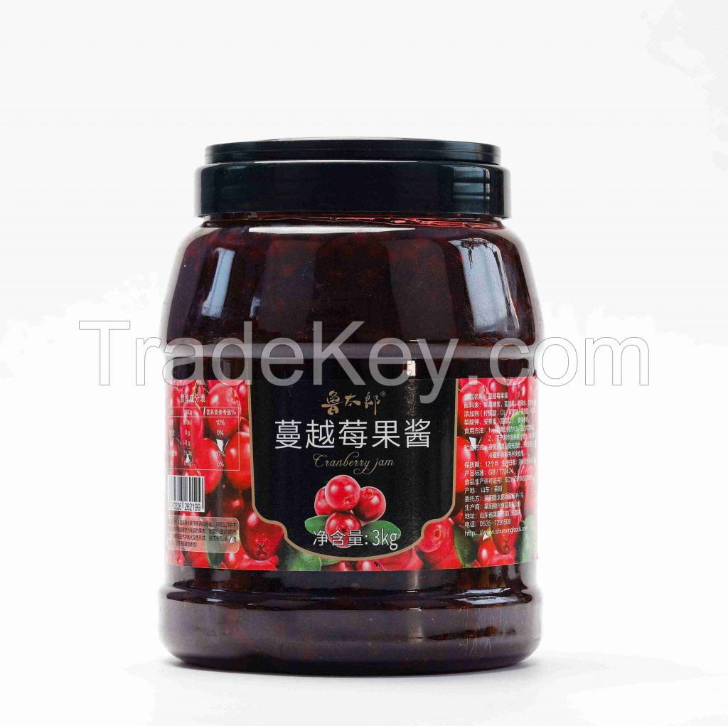 Fruit Jam Cranberry Jam 3kg bottles for Drinks Beverage