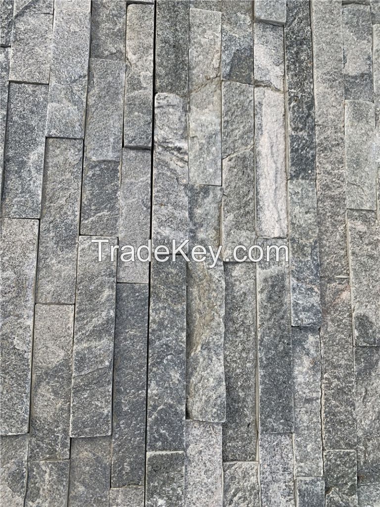 Gray mushroom surface stone wall thin patch stone for garden square and villa
