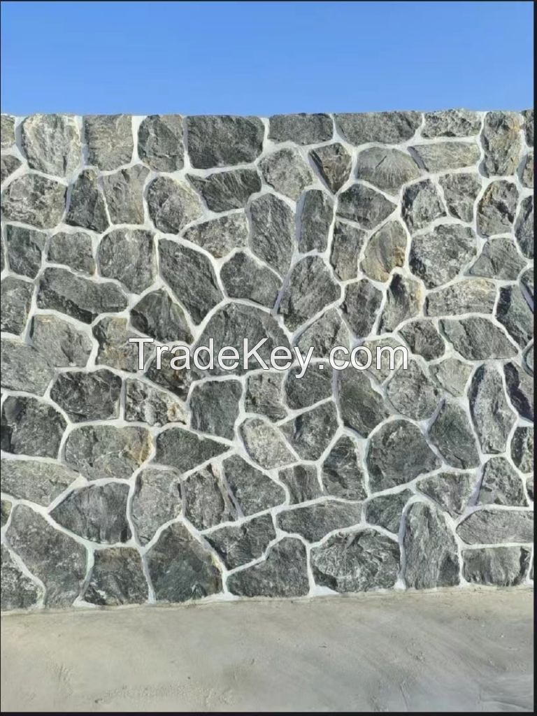 DARKSIDE black cultural stone natural slate for landscaping ledgestone fireplace with stacked stone