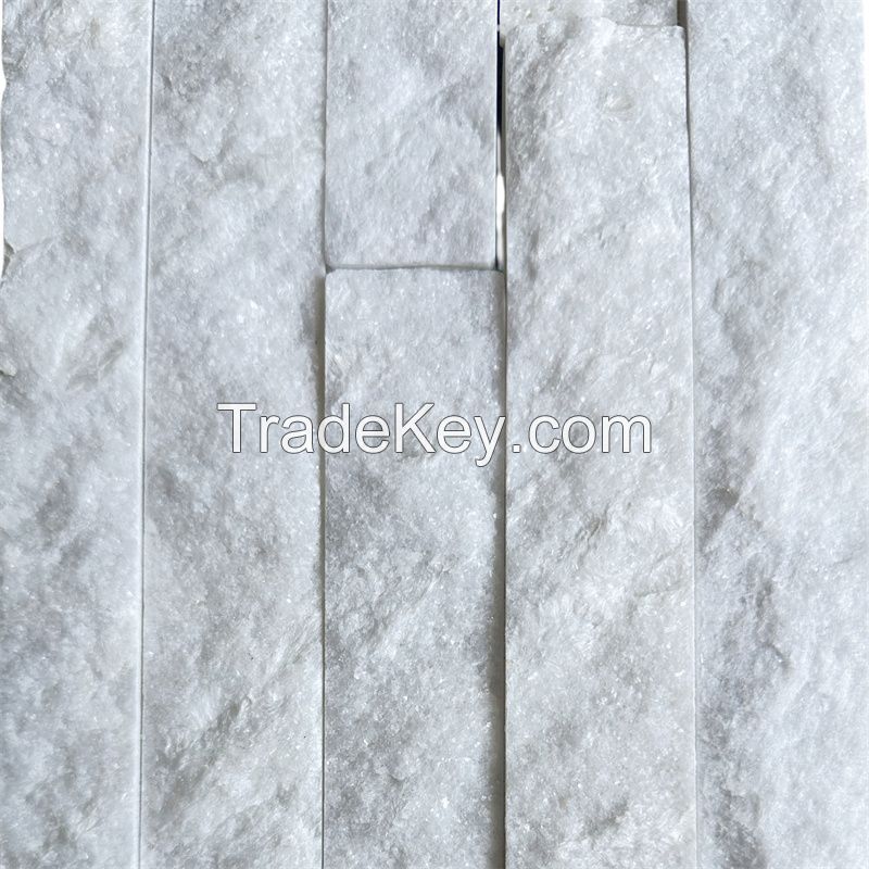 MIST white cultural stone wall thin ledge stone milk-color rock veneer