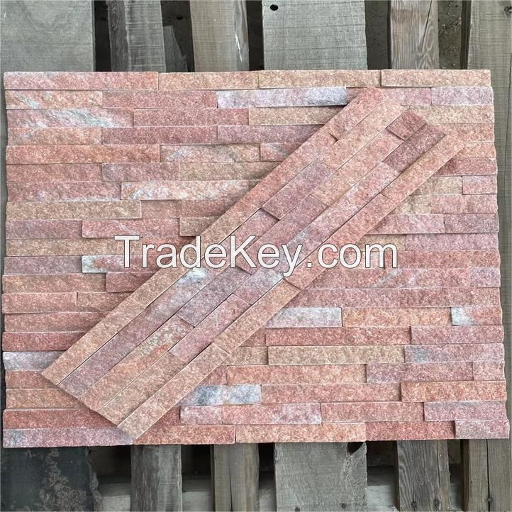 Pretty in Pink | pink cultural stone, mushroom stone, pink stone panel