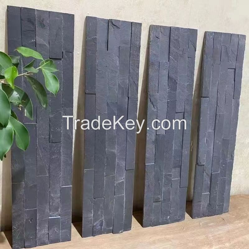 DARKCLOUDS black cultured stone mushroom surface black stone panel