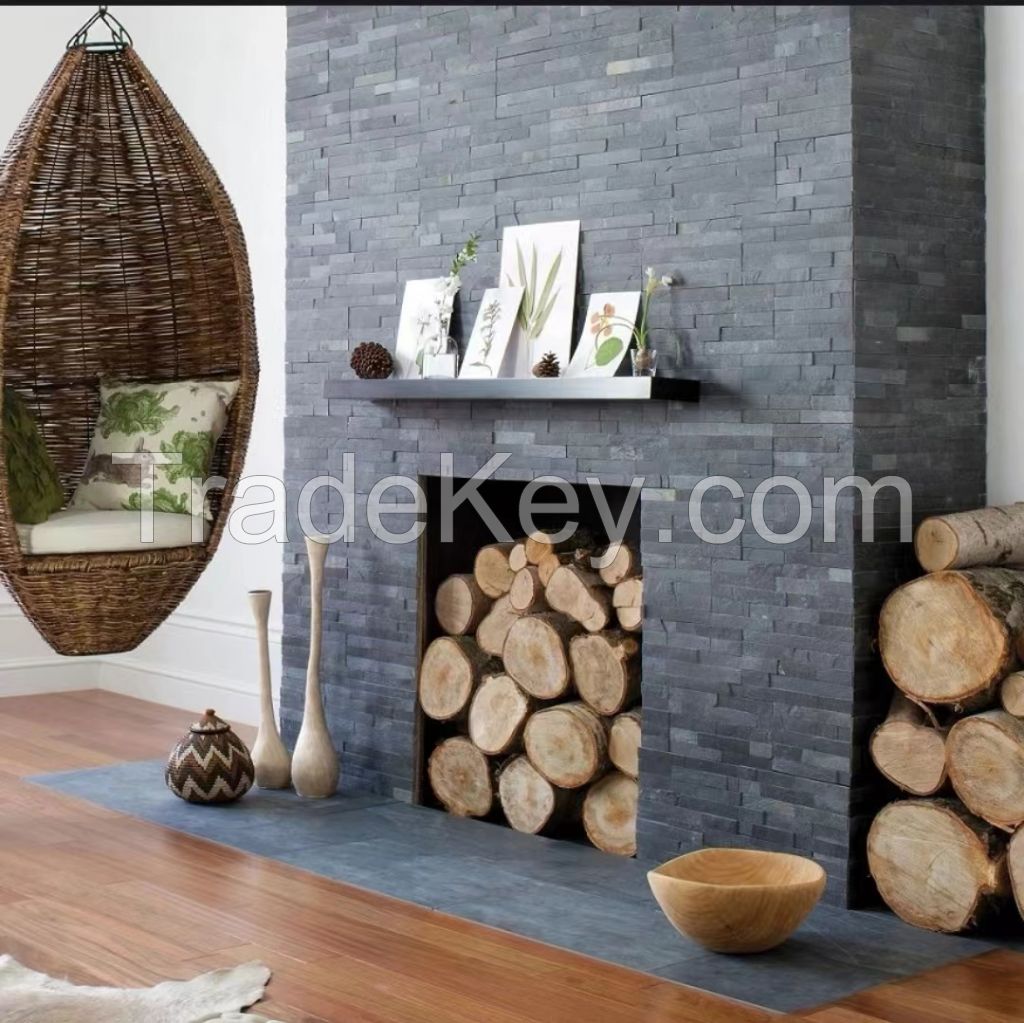 DARKCLOUDS black cultured stone mushroom surface black stone panel