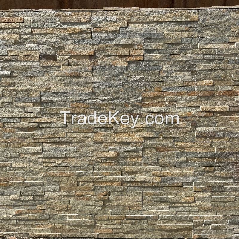 WITHERED GRASS Yellow cultured stone panels natural floor thin stone slate