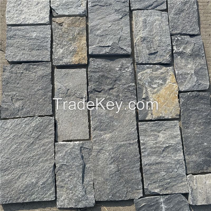 Navy blue cultured stone for extrior walls Blue decoration quartz 