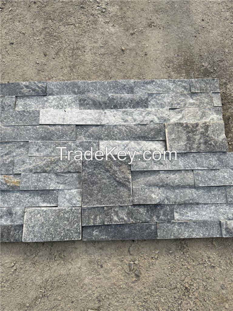 Grey natural panels are used for outdoor walls and interior ledges mushroom surface