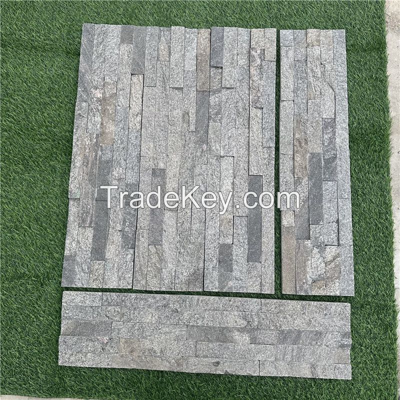 Grey natural panels are used for outdoor walls and interior ledges mushroom surface