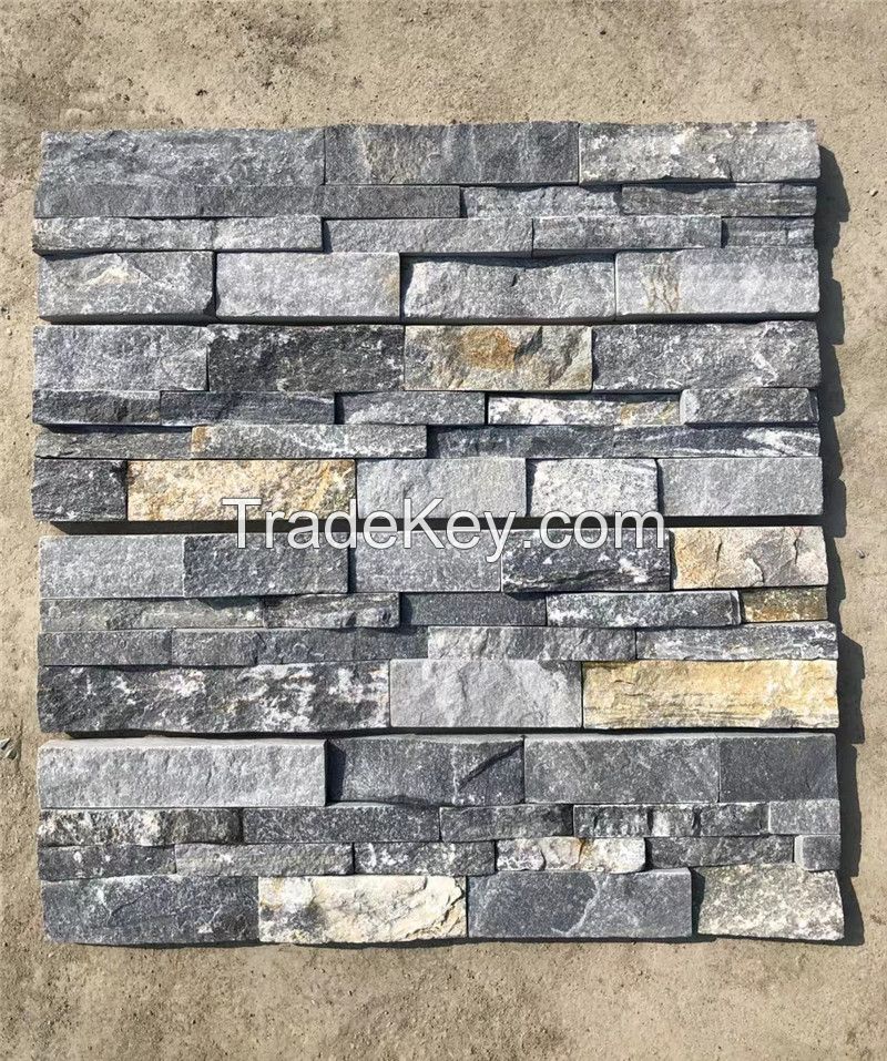 Stone masonry for building stone wall black and gray castle ashlar from field