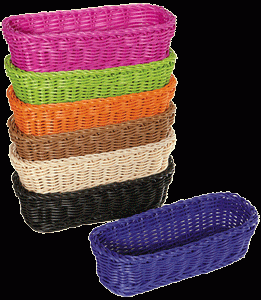 washable poly rattan serving baskets