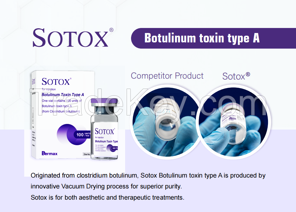 Sotox 100u Botulinum toxin anti wrinkle injectables