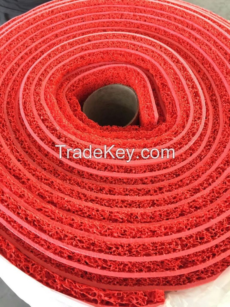 Factory Supply Anti Fatigue 1.2x12m Anti Slip Spaghetti PVC Coil Floor Mat Roll Carpet