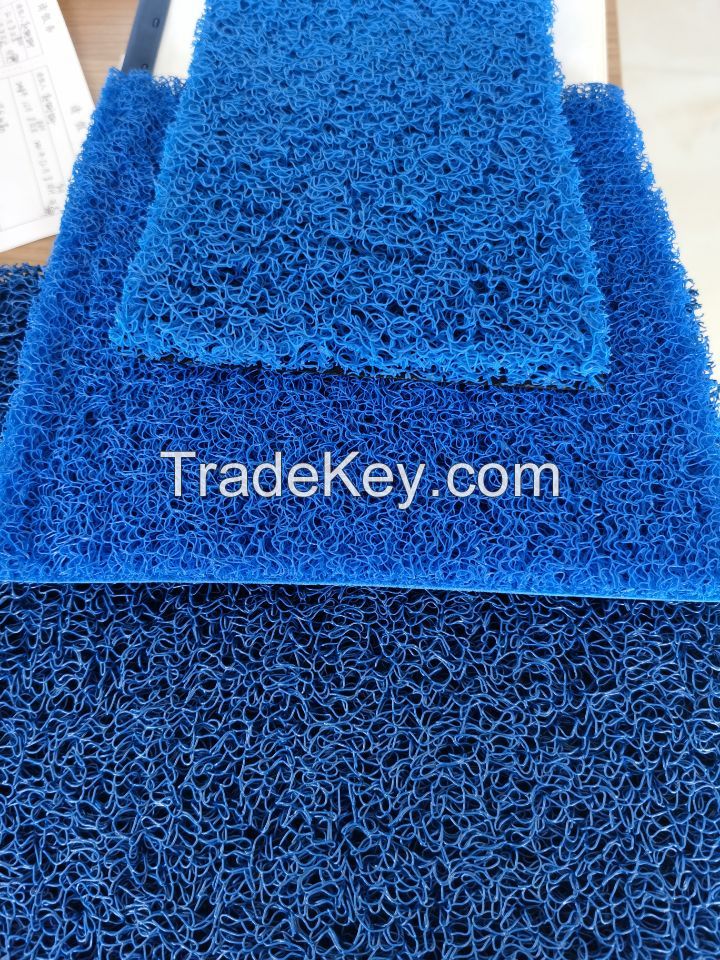 10mm 12mm Hot Sale PVC Coil Mat With Mesh Backing Spaghetti Mat Non-slip Outdoor Carpets With Firm Backing