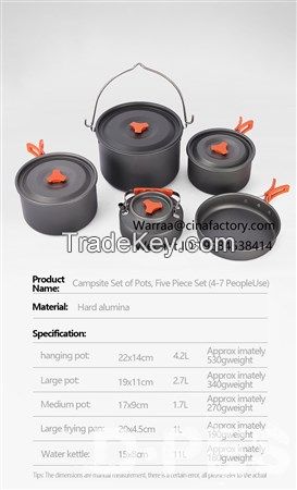 Warraa Campsite Set of Pots,Five Piece Set(4-7 Peopleuse) WT 11