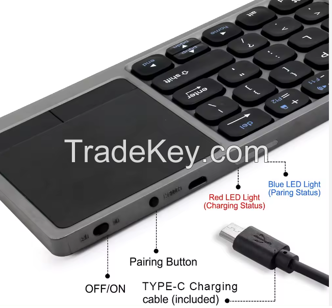 clavier sans fil pliant stylish wireless mini portable bt wireless foldable keyboard &amp;amp;amp;amp;amp; mouse folding keyboard with touchpad