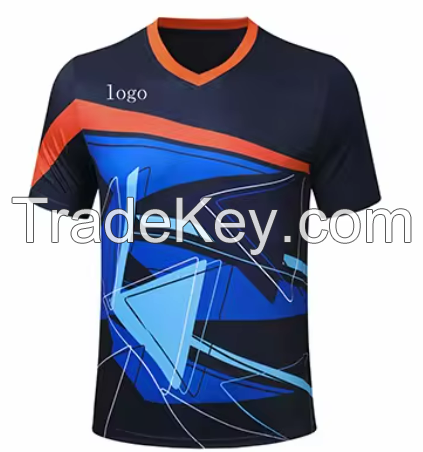 Badminton Jersey Set Printed Air Volleyball Jersey Men's and Women's Short Sleeve Student Sportswear Professional Competition Jersey Group Purchase