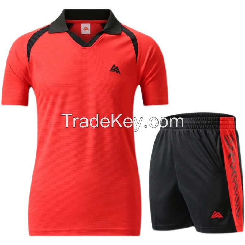 Badminton Jersey Set Printed Air Volleyball Jersey Men's and Women's Short Sleeve Student Sportswear Professional Competition Jersey Group Purchase
